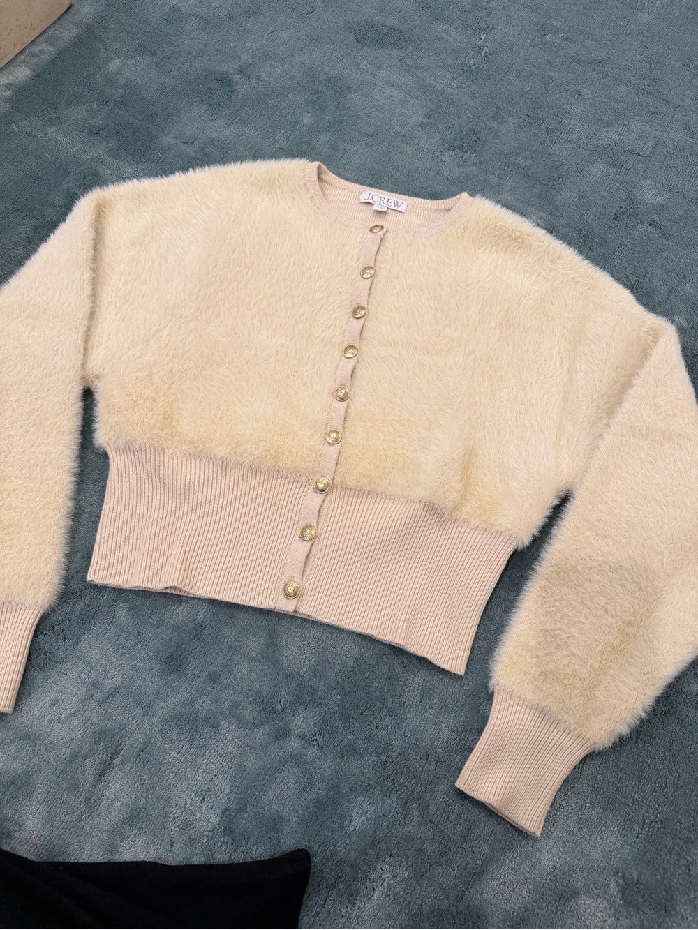 J.CREW
Fitted-Waist Cardigan Sweater in Fuzzy Yarn - Aged Sand Color - Picture 3 of 5